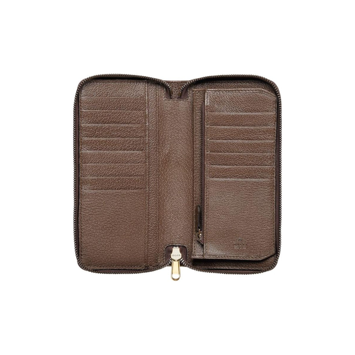 GUCCI Ophidia GG Men's Beige-Brown Canvas & Leather Long Zip Wallet | 838619