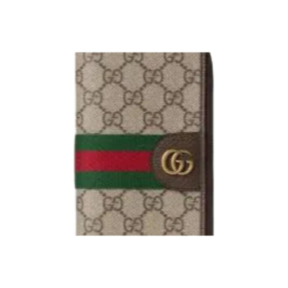 GUCCI Ophidia GG Men's Beige-Brown Canvas & Leather Long Zip Wallet | 838619