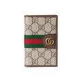 GUCCI Ophidia Men's Beige & Dark Brown Coated Fabric Long Card Holder | 834691