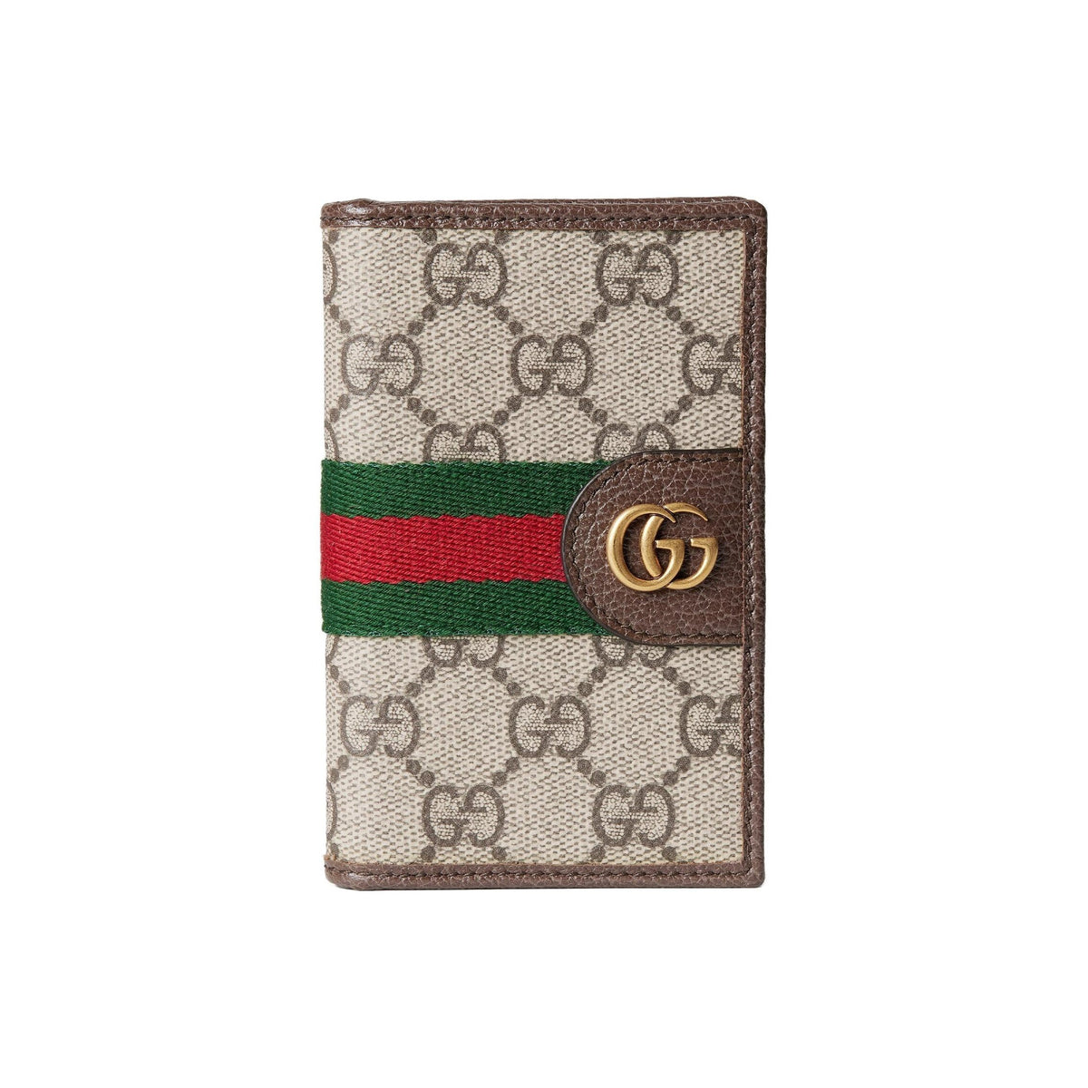 GUCCI Ophidia Men's Beige & Dark Brown Coated Fabric Long Card Holder | 834691