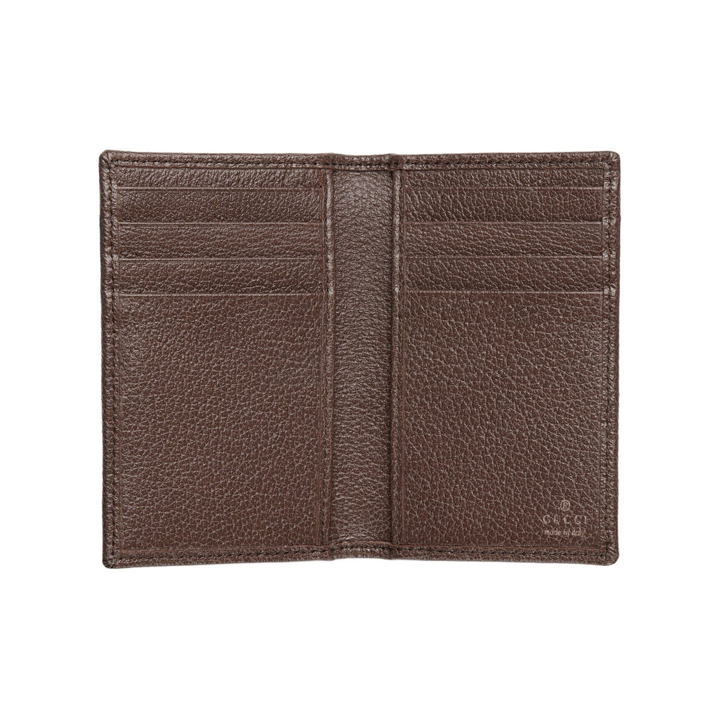 GUCCI Ophidia Men's Beige & Dark Brown Coated Fabric Long Card Holder | 834691