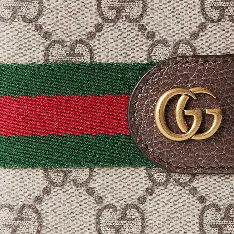 GUCCI Ophidia Men's Beige & Dark Brown Coated Fabric Long Card Holder | 834691