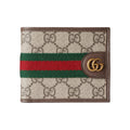GUCCI Ophidia Men's Beige-Brown Canvas & Leather Wallet | 834271