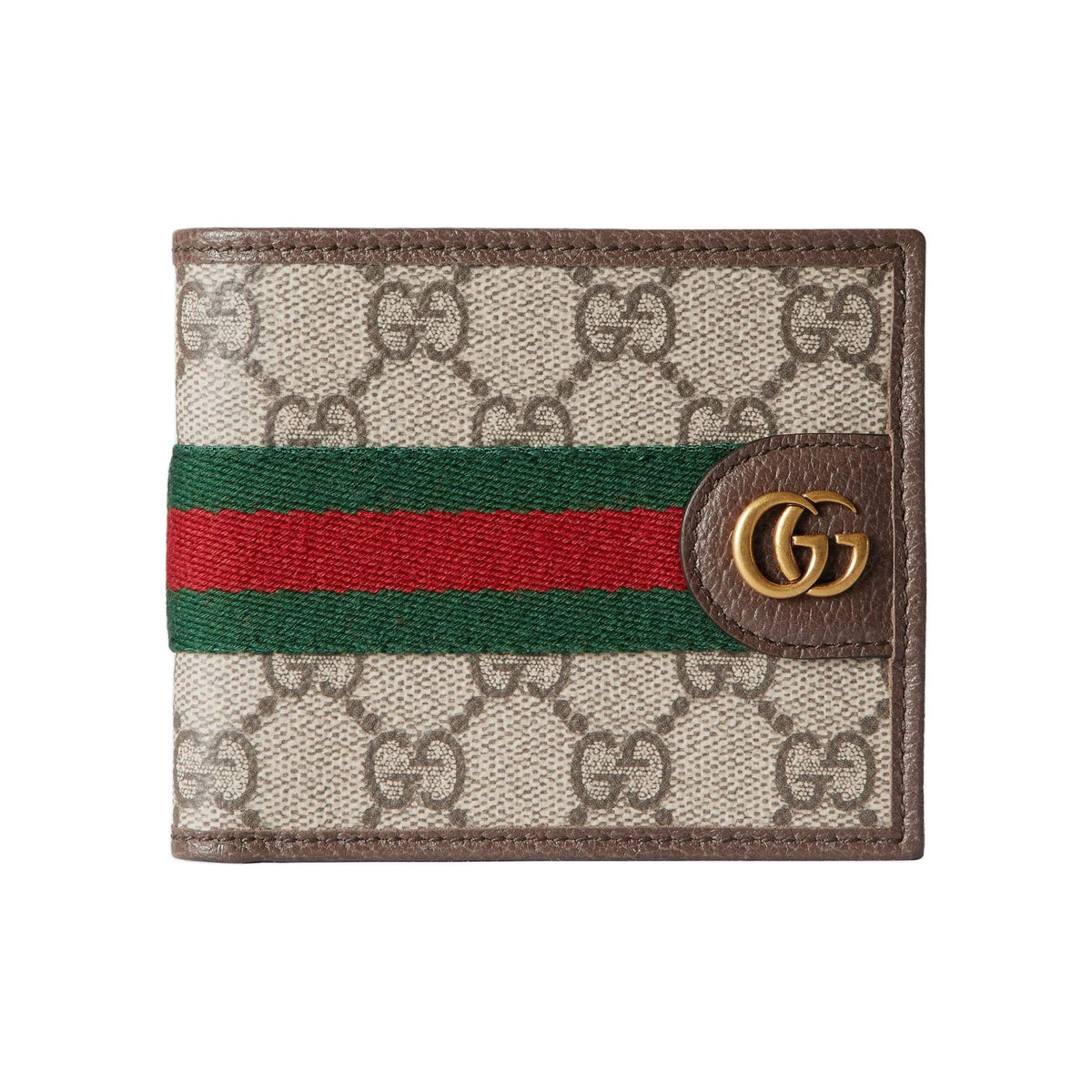 GUCCI Ophidia Men's Beige-Brown Canvas & Leather Wallet | 834271