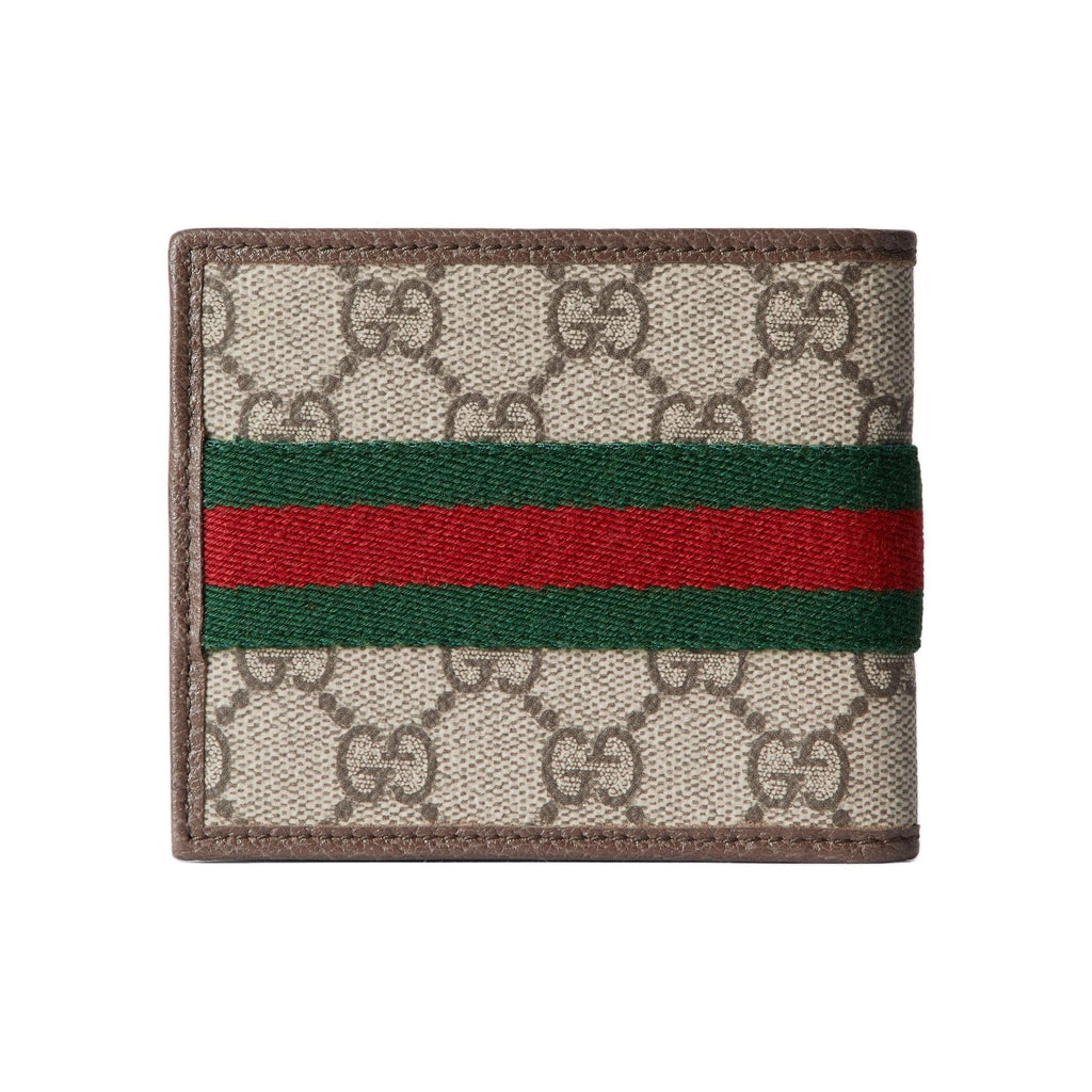 GUCCI Ophidia Men's Beige-Brown Canvas & Leather Wallet | 834271