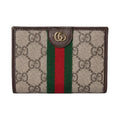 GUCCI Ophidia Women's Beige & Dark Brown GG Canvas Wallet | 838468