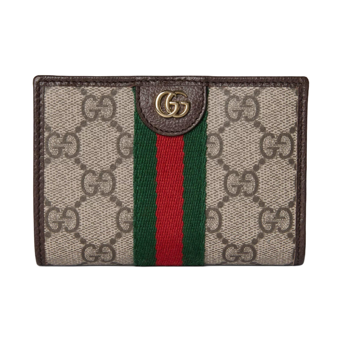 GUCCI Ophidia Women's Beige & Dark Brown GG Canvas Wallet | 838468