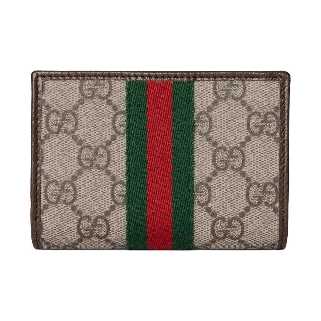 GUCCI Ophidia Women's Beige & Dark Brown GG Canvas Wallet | 838468