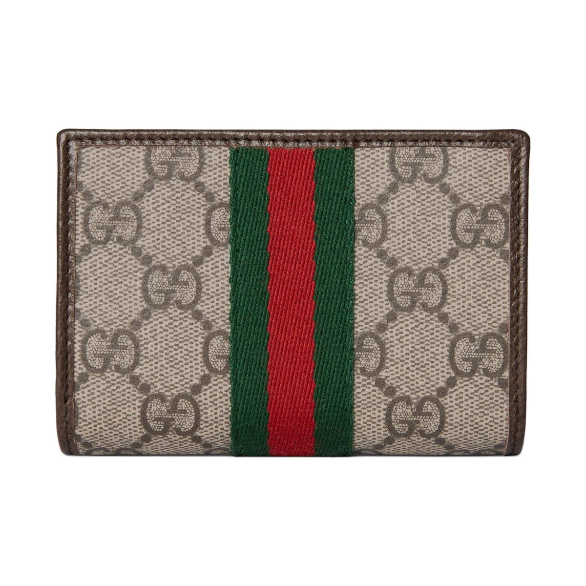 GUCCI Ophidia Women's Beige & Dark Brown GG Canvas Wallet | 838468
