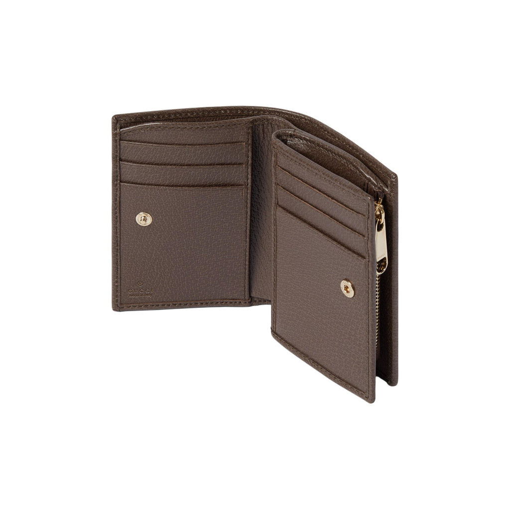 GUCCI Ophidia Women's Beige & Dark Brown GG Canvas Wallet | 838468