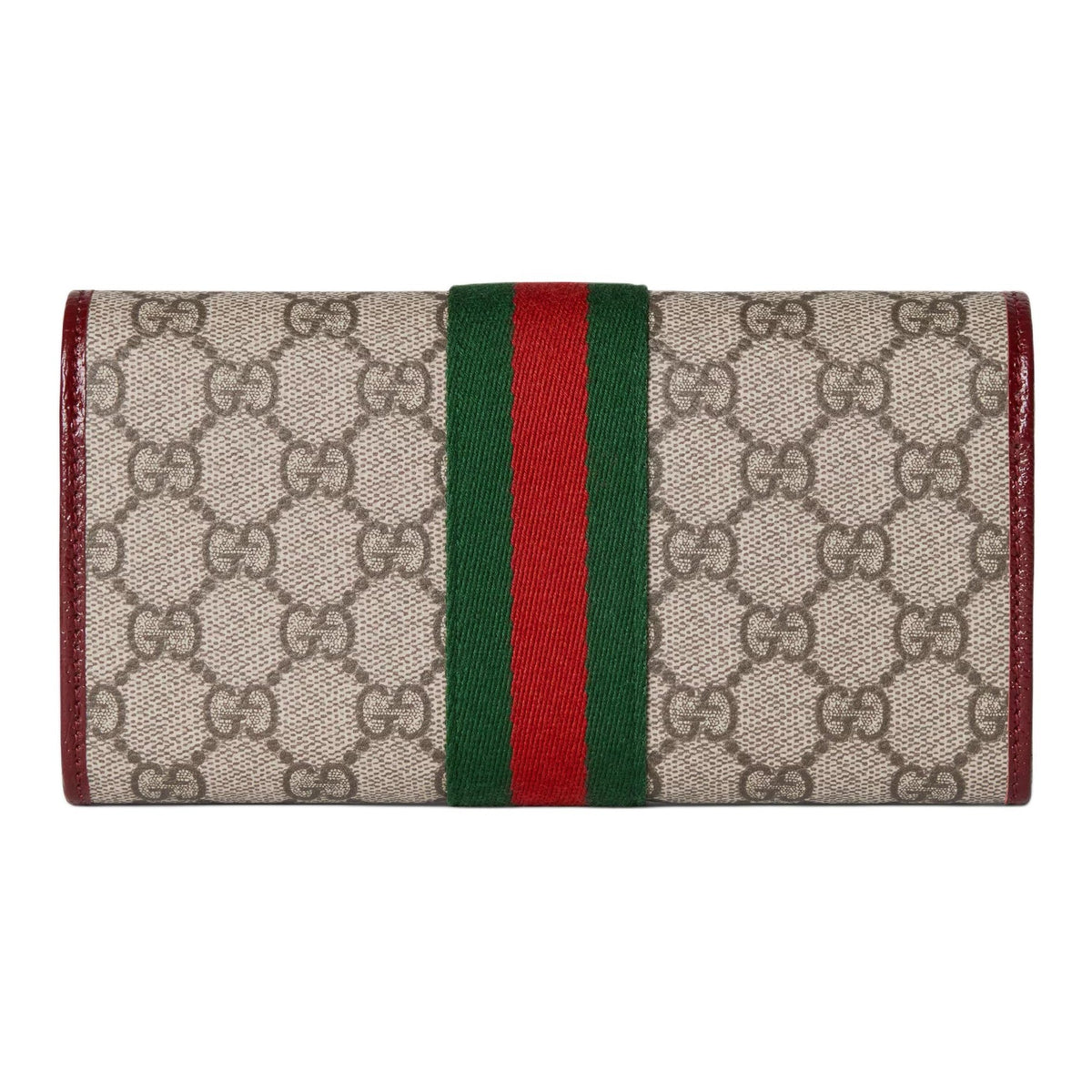 GUCCI Ophidia Women's Beige & Dark Brown Leather Wallet | 838485
