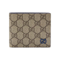 GUCCI GG Supreme Men's Beige & Ebony Canvas & Leather Flap Wallet | 768243