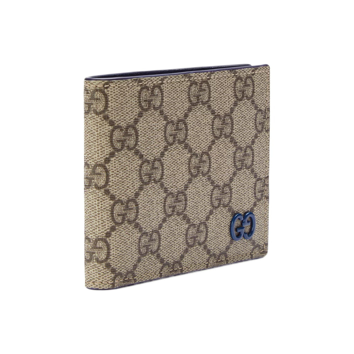 GUCCI GG Supreme Men's Beige & Ebony Canvas & Leather Flap Wallet | 768243