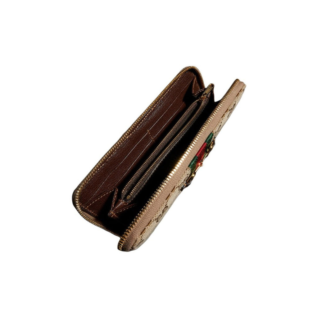 GUCCI Horsebit Women's Sand GG Print Canvas Wallet | 867124