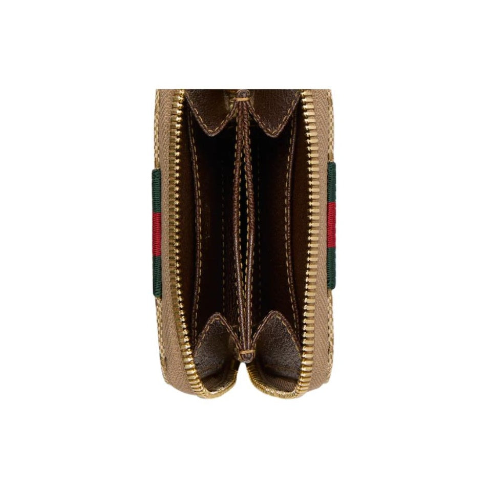 GUCCI GG Ziparound Men's Dark Brown GG Canvas Wallet | 867349