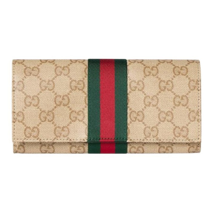 GUCCI Women's Sand Coated Canvas Snap Wallet | 876048