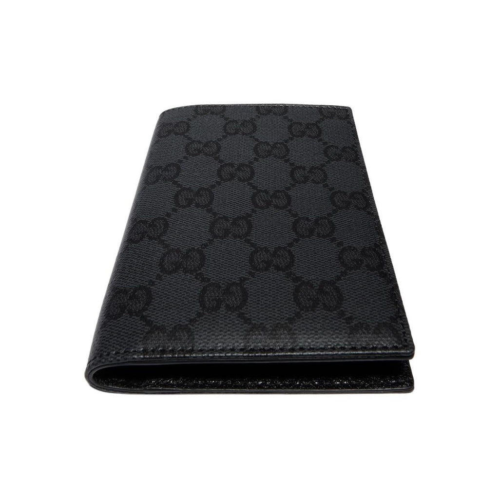 GUCCI Essence Classic Women's Black GG Coated Canvas Passport Holder | 876432