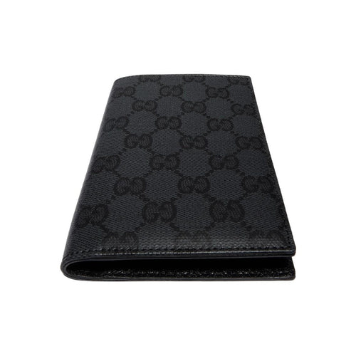 GUCCI Essence Classic Women's Black GG Coated Canvas Passport Holder | 876432