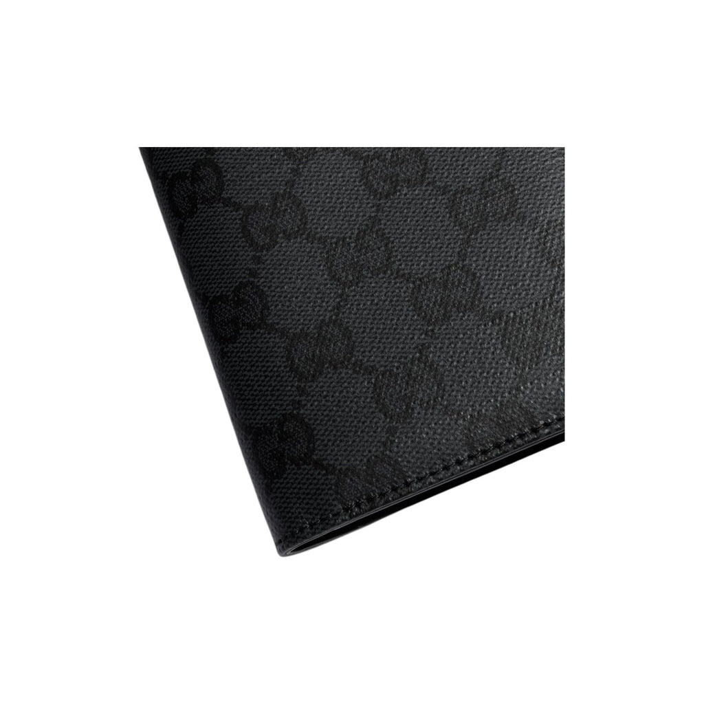 GUCCI Essence Classic Women's Black GG Coated Canvas Passport Holder | 876432