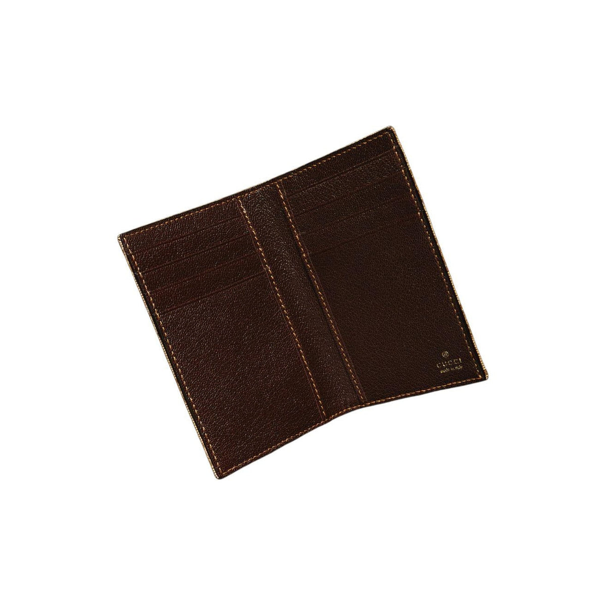 GUCCI Men's Sand & Dark Brown GG Coated Canvas Bifold Card Holder | 876421