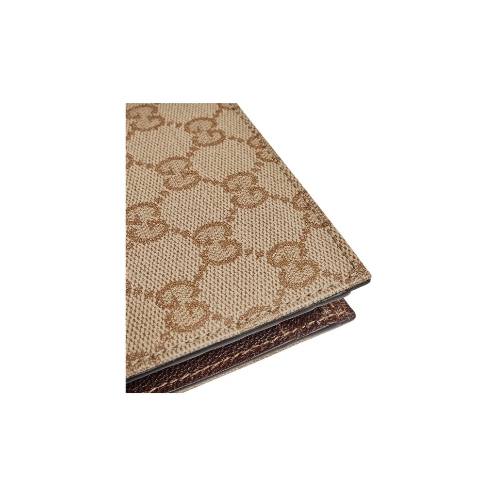 GUCCI GG Coin Women's Sand Faux Leather Wallet with Contrast Stitching | 876404