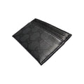 GUCCI Men's Black Coated Canvas Card Holder with Silver-Foil Logo | A002F2