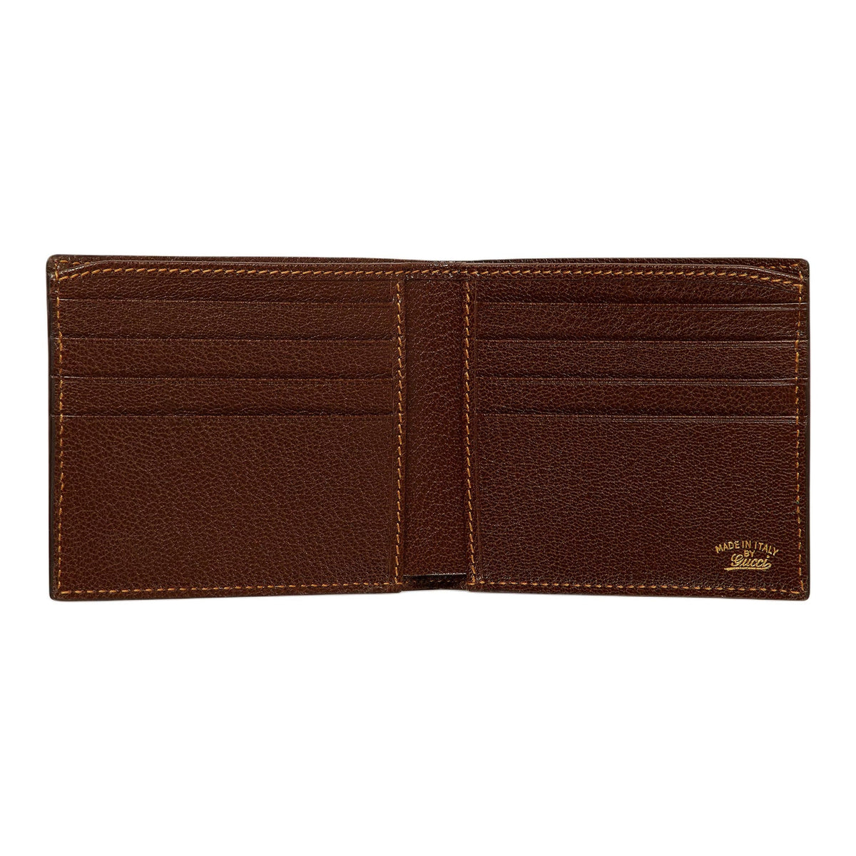 GUCCI Unisex Sand & Brown GG Canvas Bifold Wallet with Web Detail | 867335
