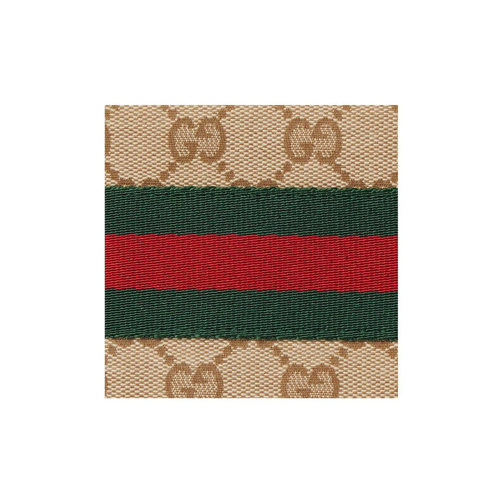 GUCCI Unisex Sand & Brown GG Canvas Bifold Wallet with Web Detail | 867335