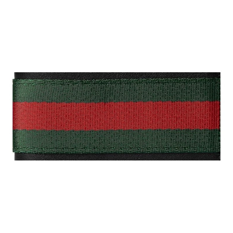 GUCCI Men's Black Leather Wallet with Red & Green Stripe Detail | 867283