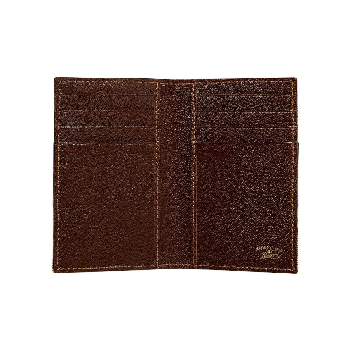 GUCCI Men's Sand & Dark Brown GG Canvas Card Holder with Web Detail | 867346