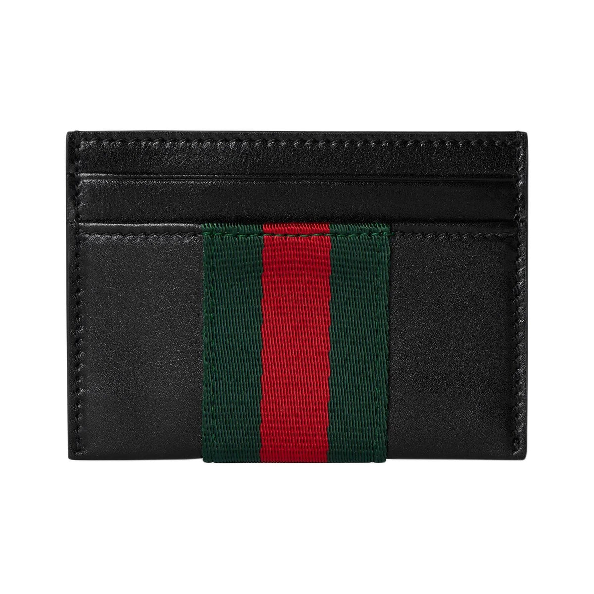 GUCCI TrademarkWeb Men's Black Soft Leather Card Holder | 867277