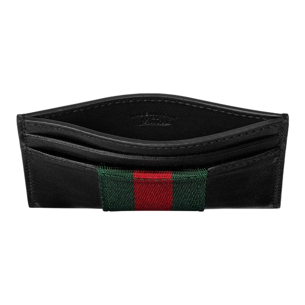 GUCCI TrademarkWeb Men's Black Soft Leather Card Holder | 867277