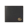 GUCCI Marmont Men's Black Leather Compact Bifold Wallet with Coin Pocket | 428725