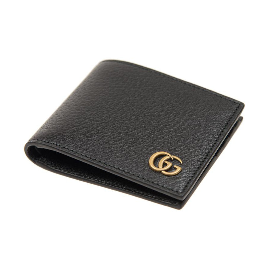 GUCCI GG Marmont Men's Black Leather Compact Bifold Wallet | 428726