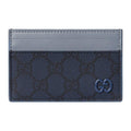 GUCCI GG Supreme Women's Dark Blue Leather Card Holder | 768248