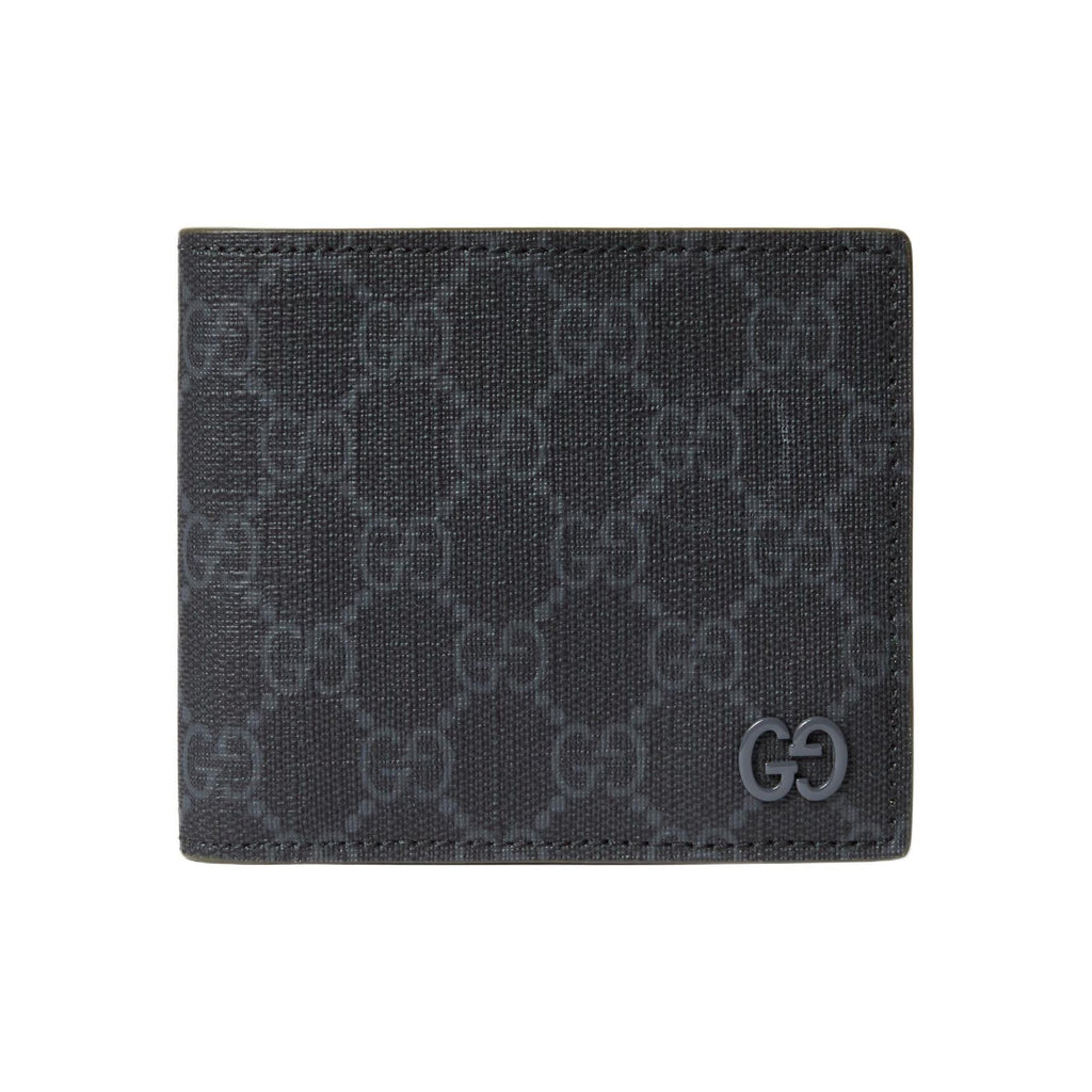 GUCCI Men's Black Canvas Wallet with Ceramic-Finish Brass Hardware | 768244