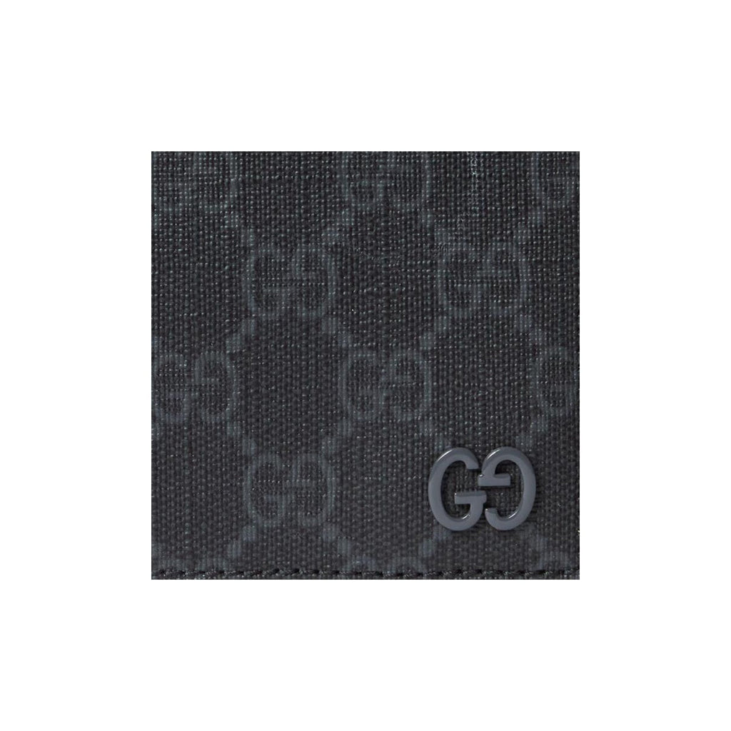 GUCCI Men's Black Canvas Wallet with Ceramic-Finish Brass Hardware | 768244