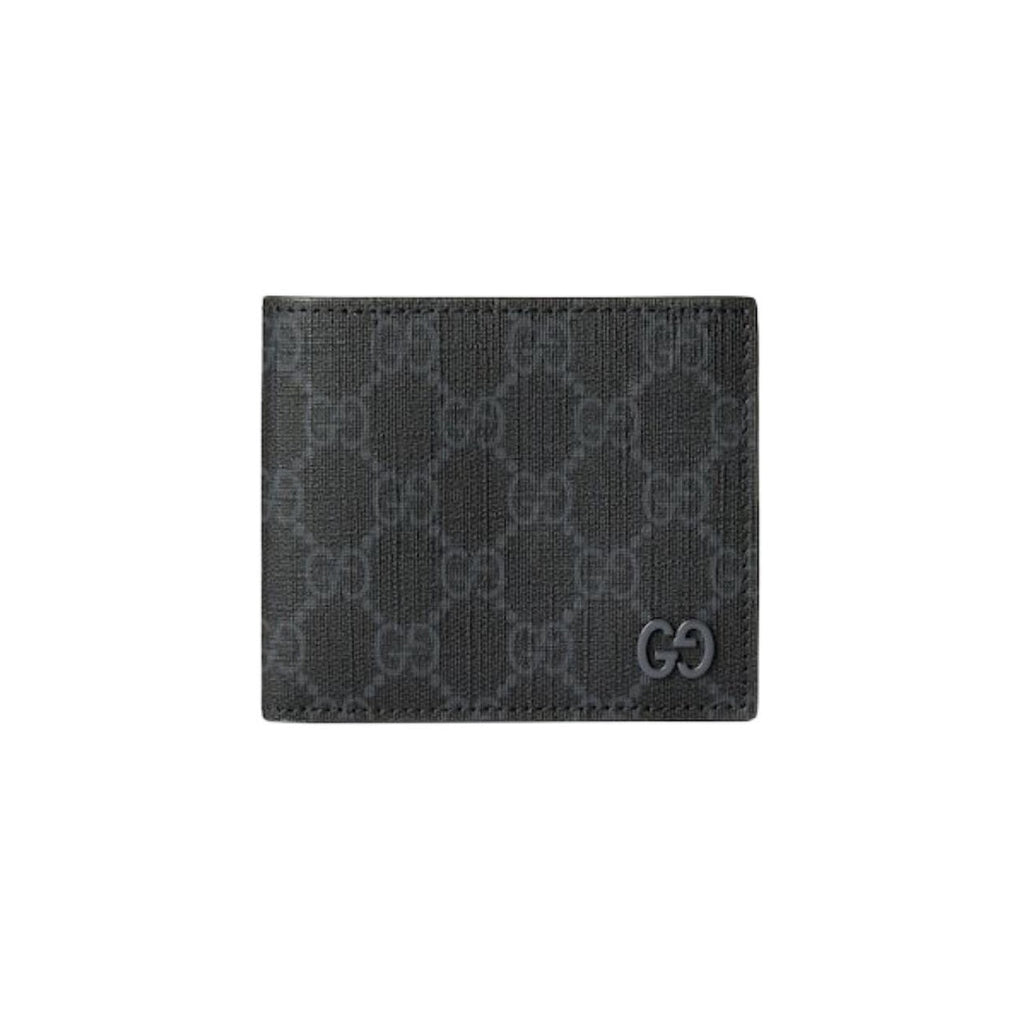 GUCCI GG Supreme Men's Black Canvas & Leather Flap Wallet | 768243