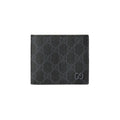 GUCCI GG Supreme Men's Black Canvas & Leather Flap Wallet | 768243