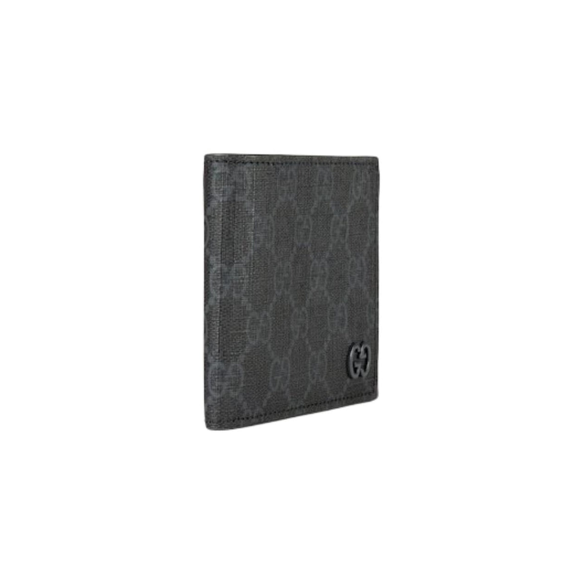 GUCCI GG Supreme Men's Black Canvas & Leather Flap Wallet | 768243