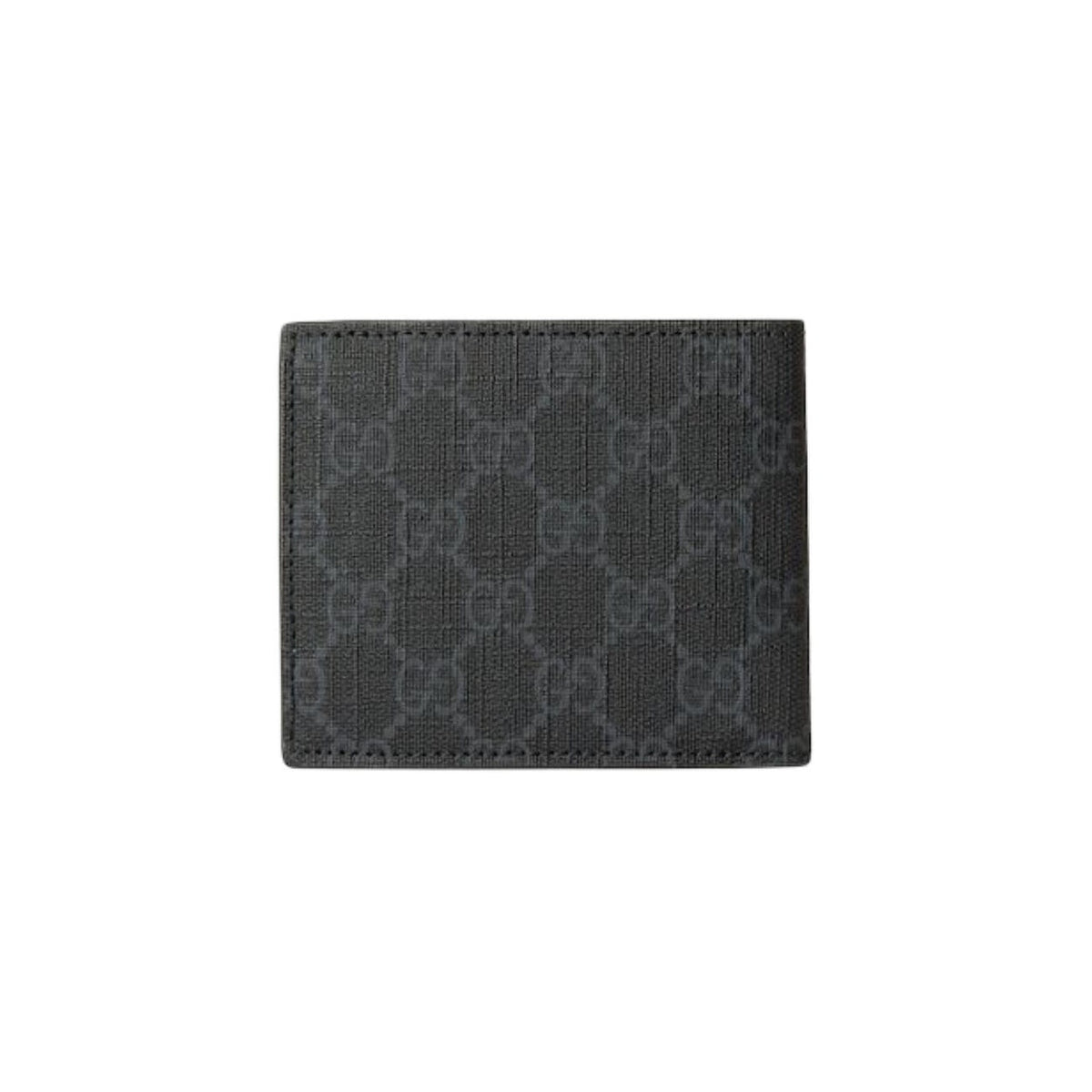 GUCCI GG Supreme Men's Black Canvas & Leather Flap Wallet | 768243