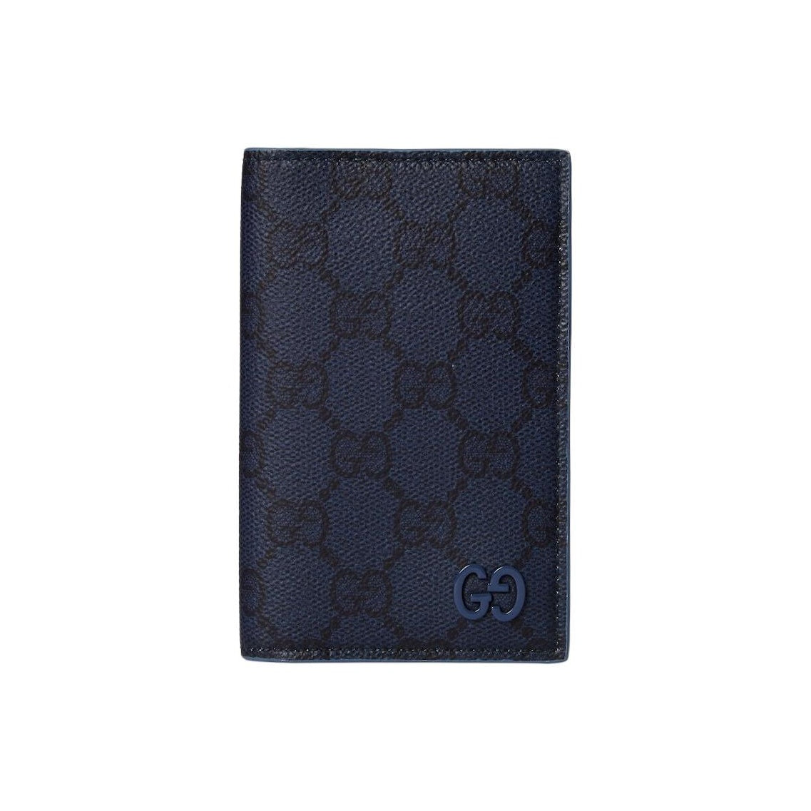 GUCCI GG Supreme Men's Dark Blue Leather Card Holder | 768249