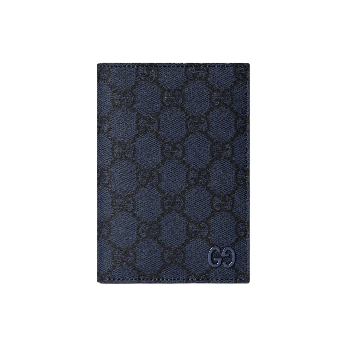 GUCCI GG Supreme Women's Dark Blue Leather Passport Holder | 795229
