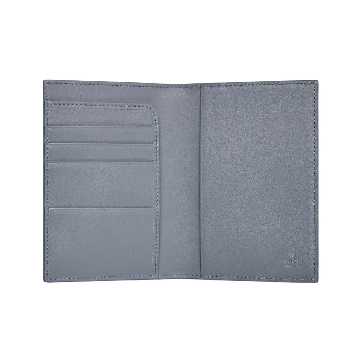 GUCCI GG Supreme Women's Dark Blue Leather Passport Holder | 795229