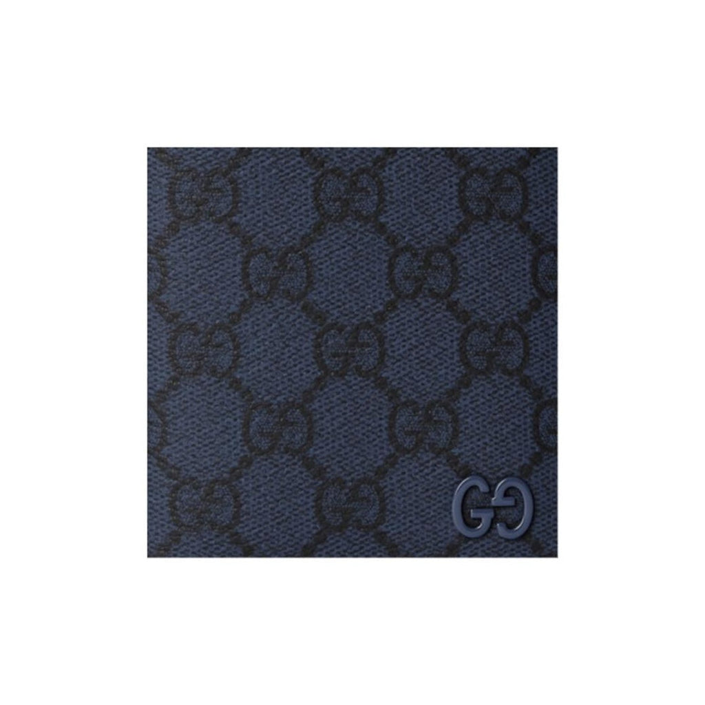 GUCCI GG Supreme Women's Dark Blue Leather Passport Holder | 795229