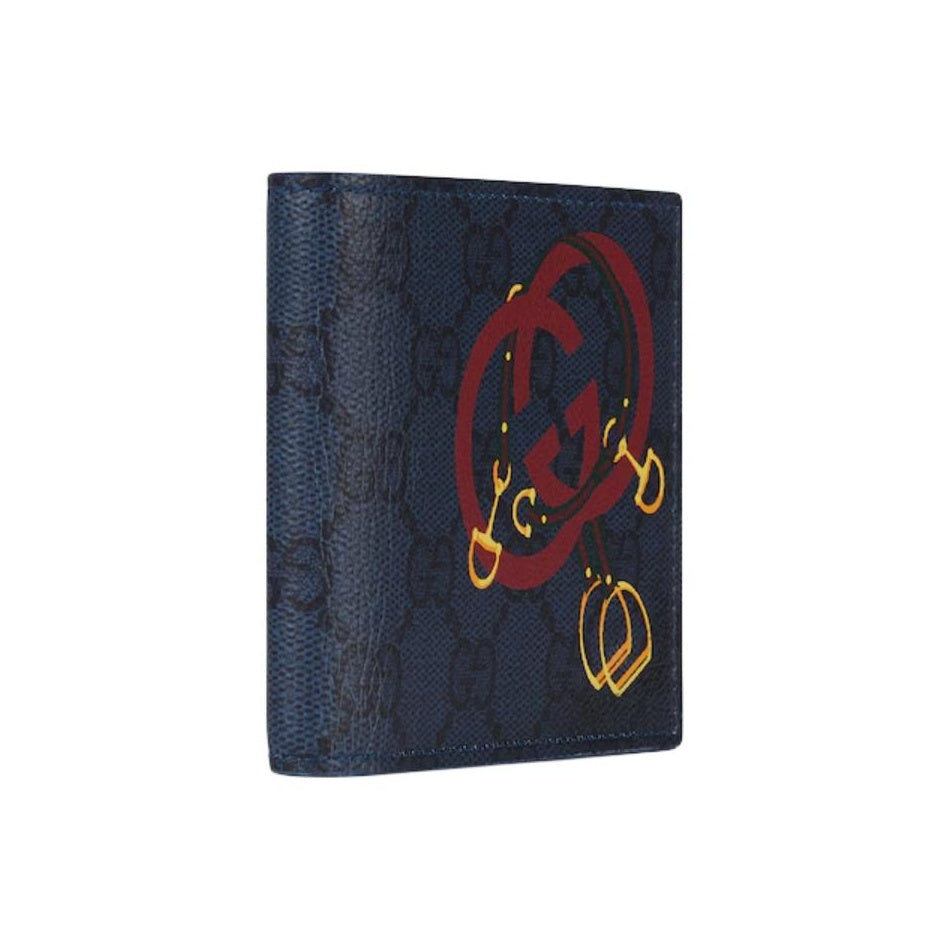 GUCCI GG Supreme Chinese New Year Men's Dark Blue Wallet | 853434