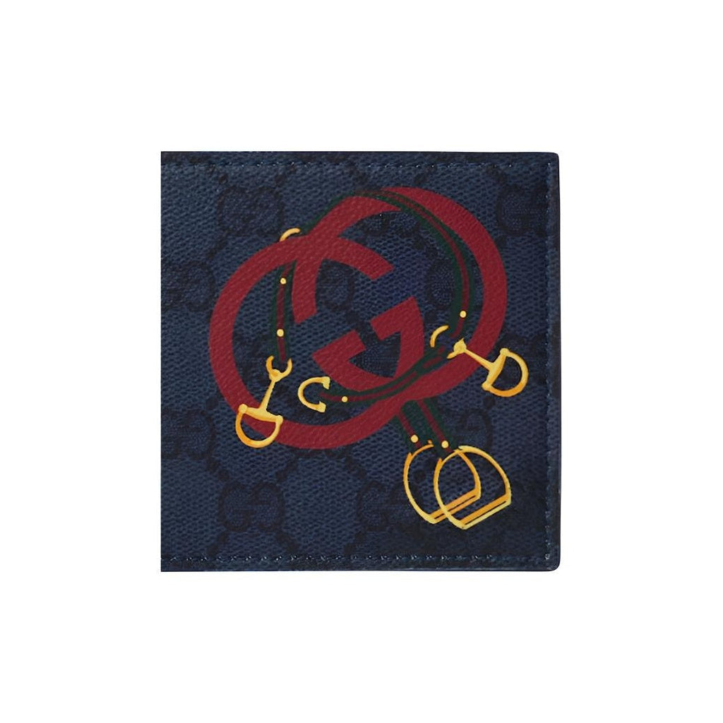 GUCCI GG Supreme Chinese New Year Men's Dark Blue Wallet | 853434