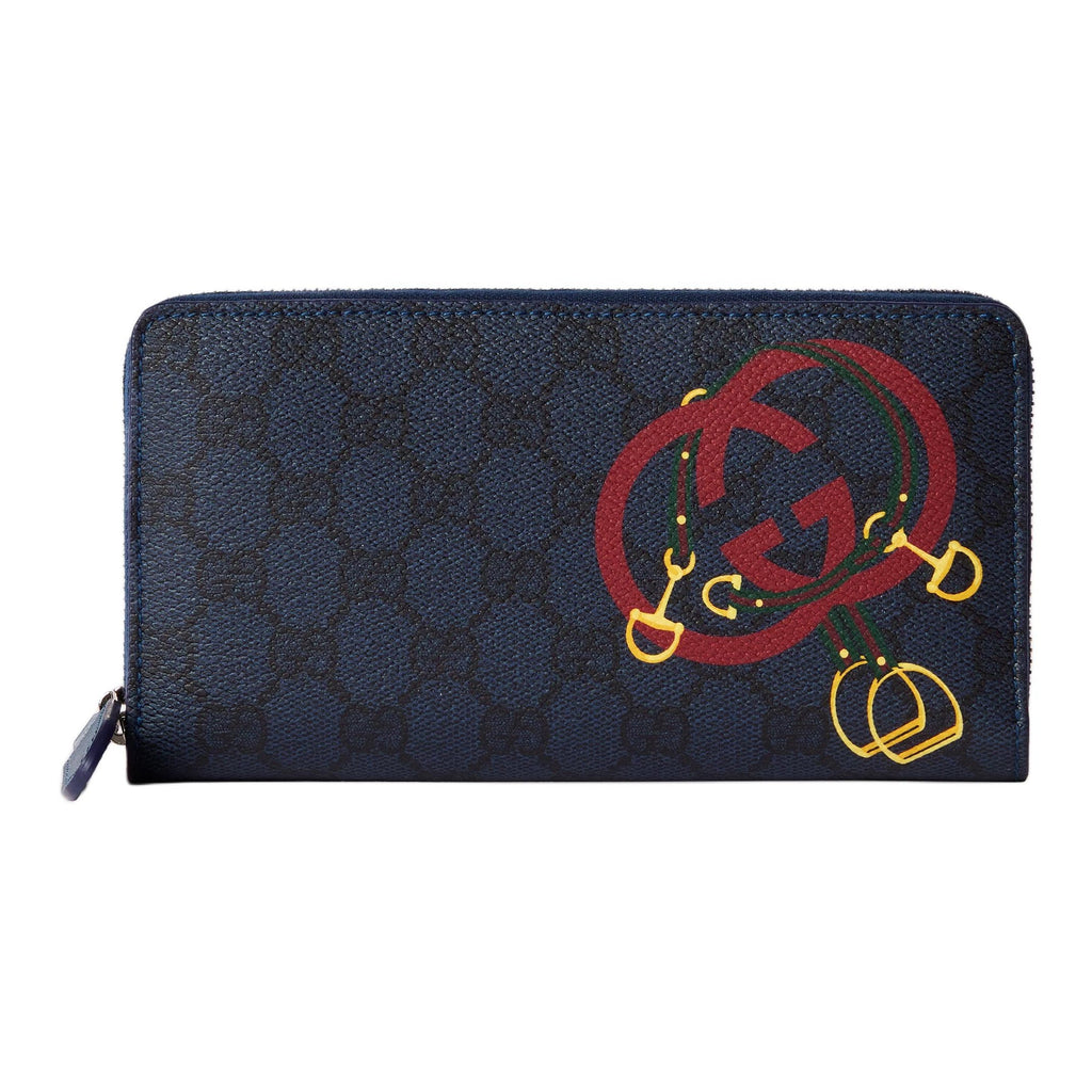 GUCCI Chinese New Year Men's Dark Blue Leather Wallet | 855680