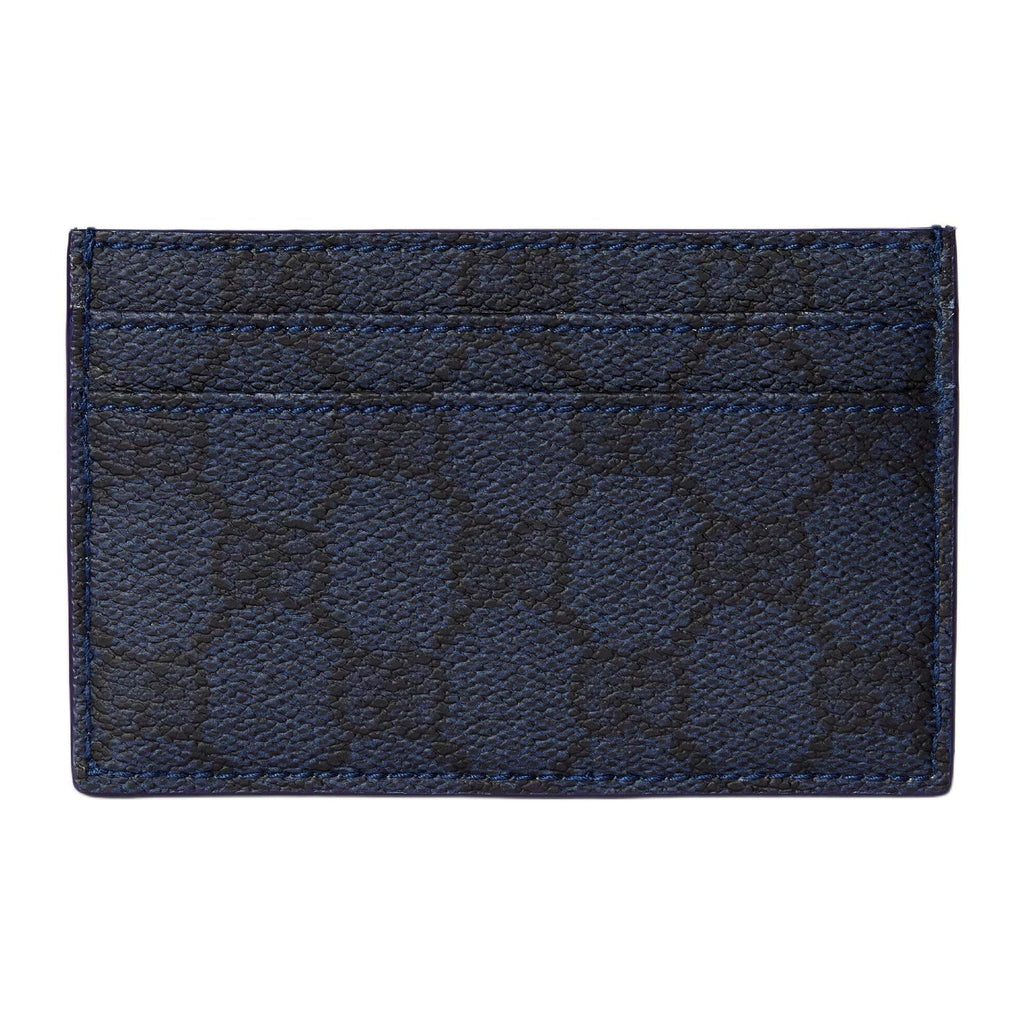 GUCCI GG Supreme Chinese New Year Men's Dark Blue Leather Card Holder | 853436