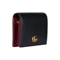 GUCCI GG Marmont Unisex Small Black & Red Leather Wallet | 456126